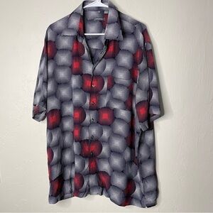 Robert Lecam short sleeve button down shirt abstract graphic from Germany XL‌‍‍‍